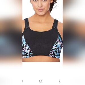 Glamorise Black and Multicolor Sports Bra
